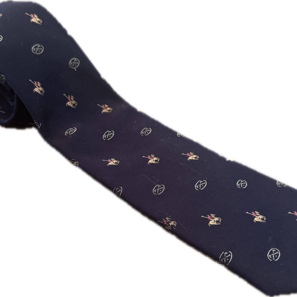 Robert Jacobs Polo  Navy Blue Patterned Men's Tie